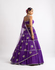 Purple Noodle Strap Multi Tier Lehenga Set