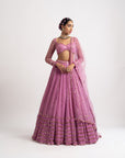 Dark Blush Single Tier Lehenga Set