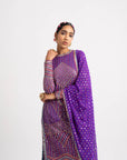 Purple Multi Embroidery Round Neck Kurta Set