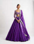 Purple Silk Organza Lehenga Set