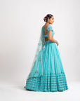 Mint Blue Single Tier Lehenga Set