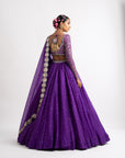 Purple Silk Organza Lehenga Set