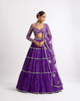 Purple Multi Tier Multi Color Lehenga Set