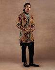 Taupe - Multihued Ikat Sherwani Set
