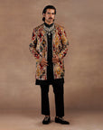 Taupe - Multihued Ikat Sherwani Set