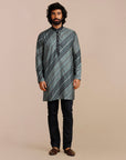 Teal Blue Chevron Kurta