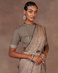 Walnut Brown Ombre Saree Set