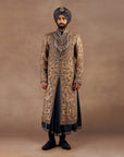 Walnut - Prussian Blue Sherwani Set