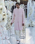 Quartz Pink Pearl Short Sherwani Set