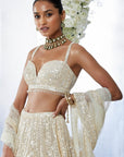 Ivory Sequin Lehenga Set
