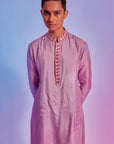 kurta with embellished collar and kurta patti