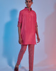 shirt style kurta with rolled up sleeves