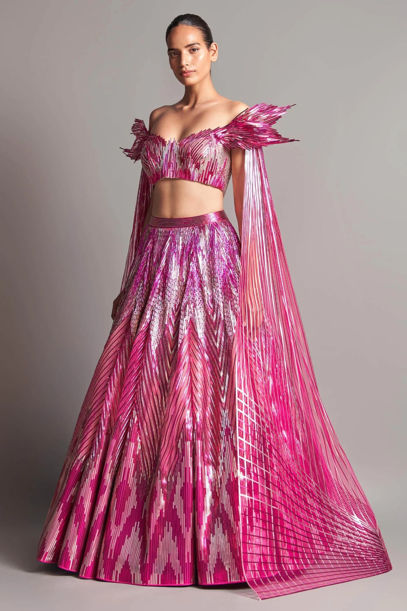 Embroidered Structured Lehenga