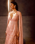 Rose Pink Sequin Sharara Set