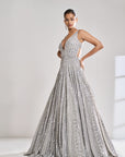 Silver Sequin Gown