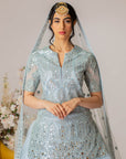 Blue Embroidered Long Top Lehenga Set- Ready To Ship