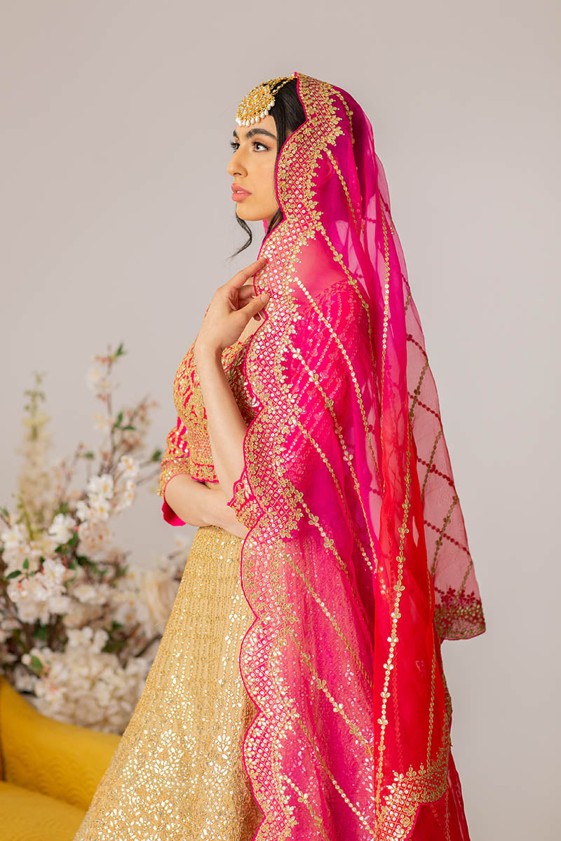 Hot Pink Embroidered Lehenga Set- Ready To Ship