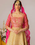 Hot Pink Embroidered Lehenga Set- Ready To Ship