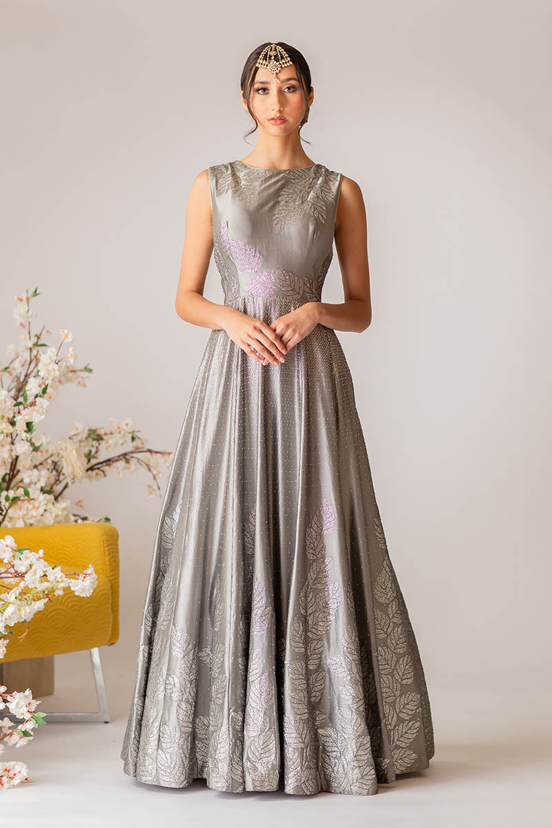 Silver &amp; Grey Gown Set